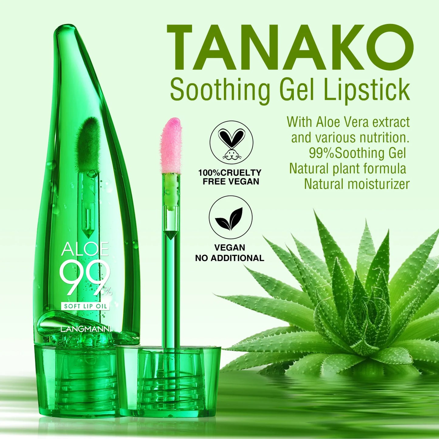 Natural Aloe Lipstick Lip Tint Long Lasting Waterproof Moisturizing Nourish Color Lip Gloss Changeable Color Lip Oil Lip Balm